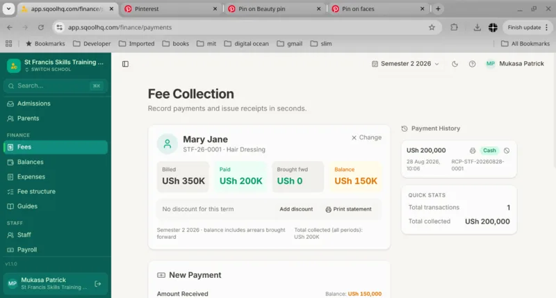 Report card generation interface